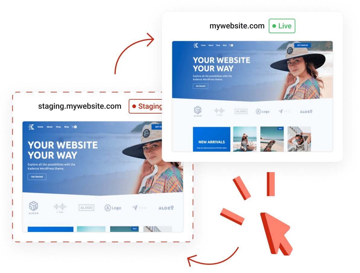 WordPress Hosting - One-click WordPress staging environment